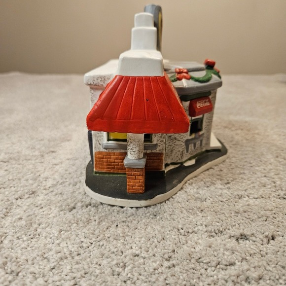 Vintage Coca Cola Scooter's Drive In Christmas Village Lighted Building 1996 - Picture 7 of 12